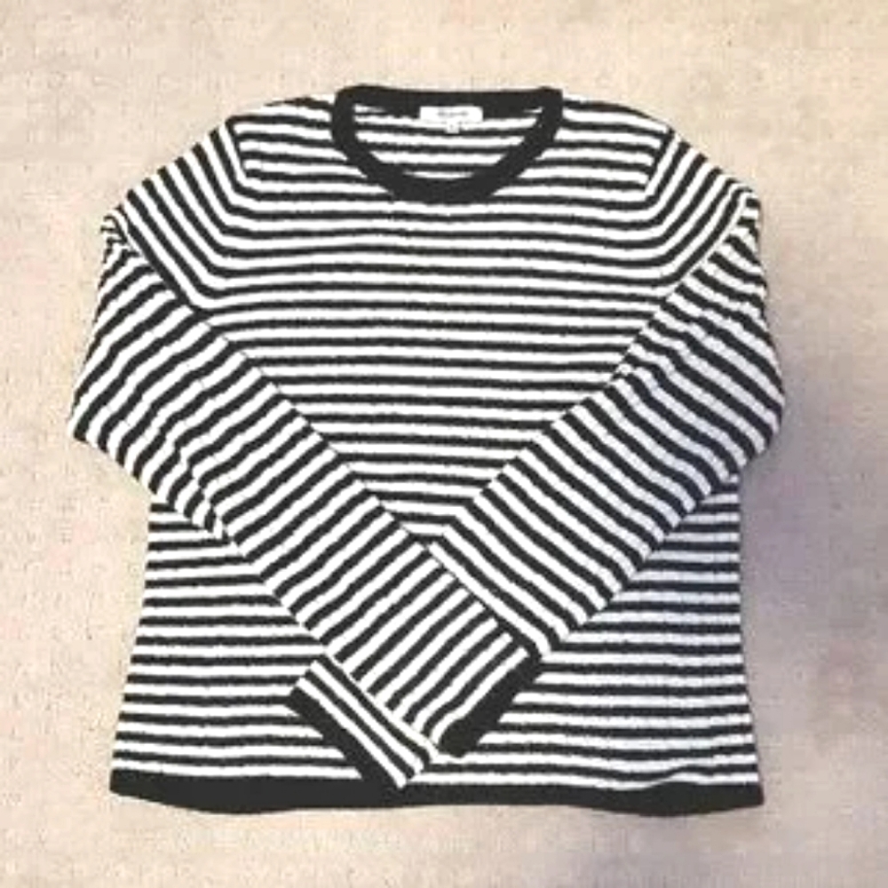 Madewell Women's Black and White  Pullover Sweater Size L